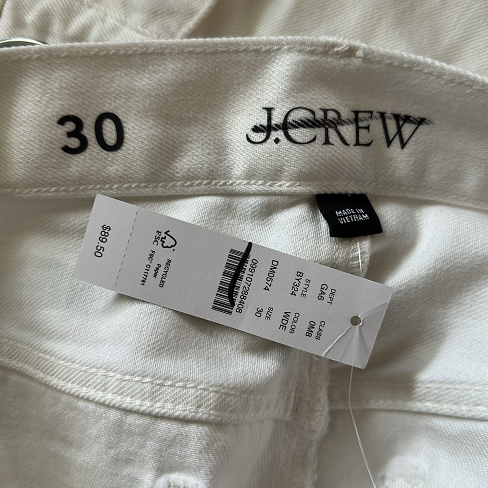 J.Crew Relaxed Denim Short with Raw Hems in White - Picture 8 of 9